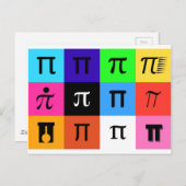 colorblock happy pi day briefkaart (Voorkant / Achterkant)