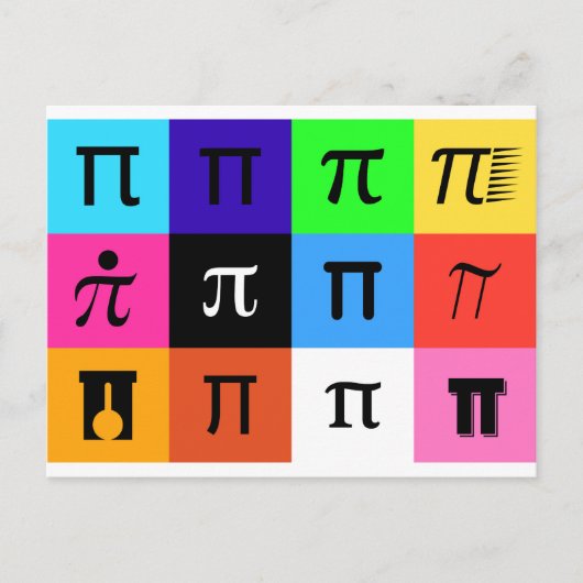 colorblock happy pi day briefkaart (Voorkant)