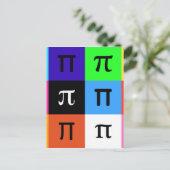 colorblock happy pi day briefkaart (Staand voorkant)