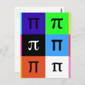 colorblock happy pi day briefkaart (Voorkant / Achterkant)