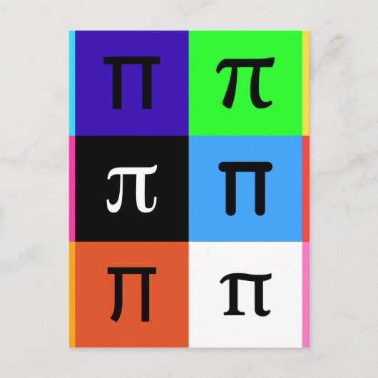 colorblock happy pi day briefkaart (Voorkant)