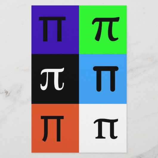 colorblock happy pi day briefpapier (Voorkant)