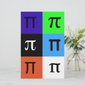 colorblock happy pi day briefpapier (Staand voorkant)