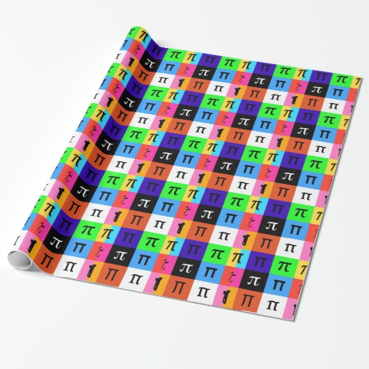 colorblock happy pi day cadeaupapier (Uitgerold)