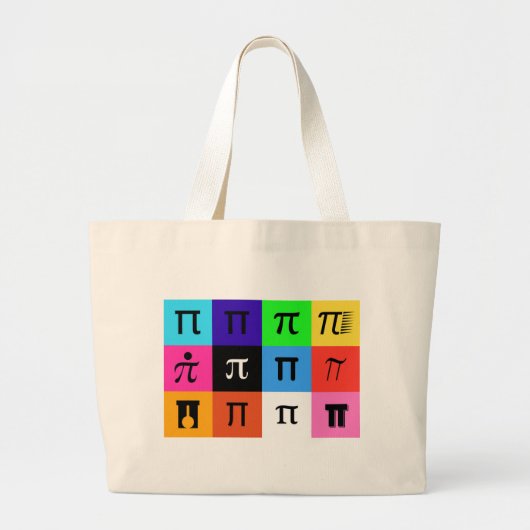 colorblock happy pi day grote tote bag (Voorkant)