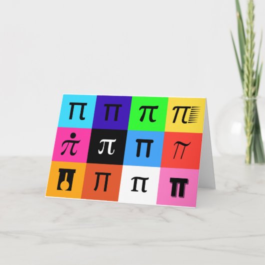 colorblock happy pi day kaart (Voorkant)