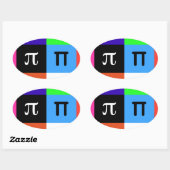 colorblock happy pi day ovale sticker (Vel)
