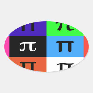 colorblock happy pi day ovale sticker