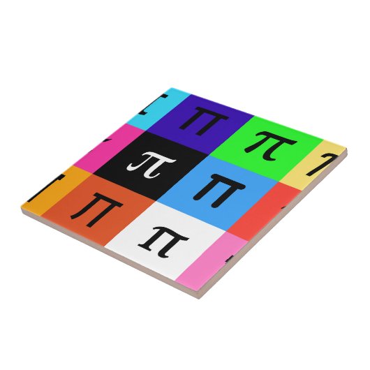 colorblock happy pi day tegeltje (Zijkant)