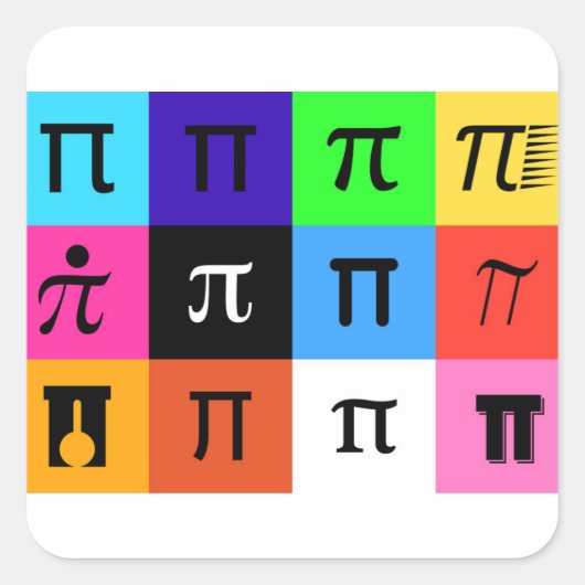 colorblock happy pi day vierkante sticker (Voorkant)