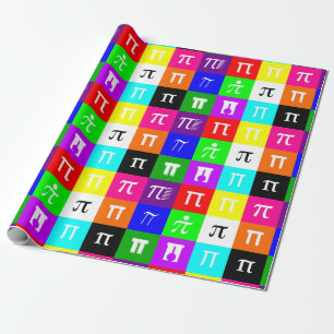 Colorblock Happy Pi Day wiskunde Geometrie Wetensc Cadeaupapier
