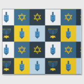 colorblock hebrew hanukkah cadeaupapier (Vlak)