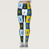 colorblock hebrew hanukkah leggings (Voorkant)