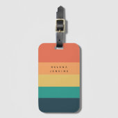ColorBlock Horizontaal Gestreept Kleurrijk Monogra Bagagelabel (Voorkant (verticaal))