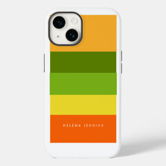 ColorBlock Horizontaal Gestreept Kleurrijk Monogra iPhone 14 Hoesje