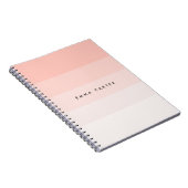 Colorblock Horizontal Blush Pink Stripes Monogram Notitieboek (Rechterzijde)