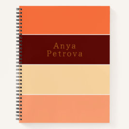 Colorblock Horizontal Stripe Sinaasappel & Perzik Notitieboek