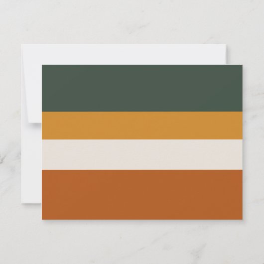 Colorblock Horizontal Stripe Trendy Modern Notitiekaartje (Achterkant)