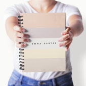 Colorblock Horizontale Pastelstrepen Monogram Notitieboek