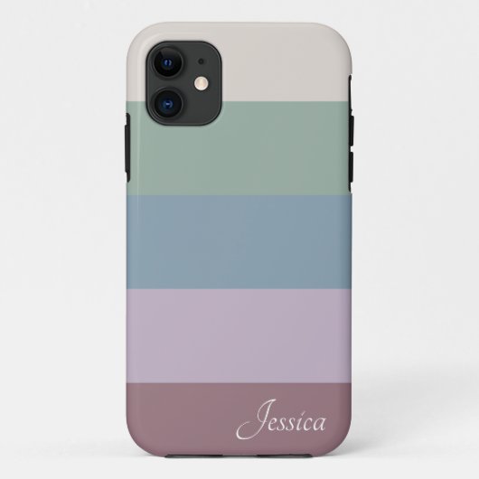 Colorblock horizontale strepen Monogram Case-Mate iPhone Case (Achterkant)