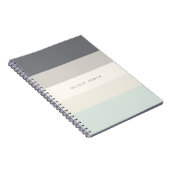 Colorblock Horizontale Stripe Grey & Beige Monogra Notitieboek (Rechterzijde)