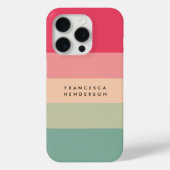 Colorblock Horizontale Stripe Roze en Groen Monogr Case-Mate iPhone Hoesje (Back)