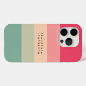 Colorblock Horizontale Stripe Roze en Groen Monogr Case-Mate iPhone Hoesje (Back (Horizontal))