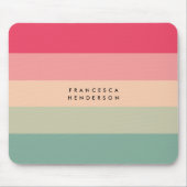 Colorblock Horizontale Stripe Roze en Groen Monogr Muismat (Voorkant)
