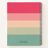Colorblock Horizontale Stripe Roze en Groen Monogr Notitieboek (Achterkant)