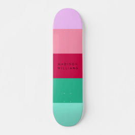 Colorblock Horizontale Stripe Viva Magenta Spring Persoonlijk Skateboard