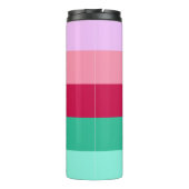 Colorblock Horizontale Stripe Viva Magenta Spring Thermosbeker (Achterkant)