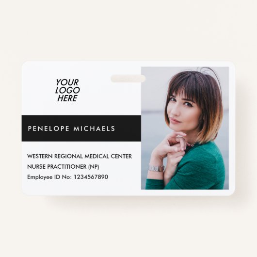 Colorblock Identification Badge Foto en Logo (Voorkant)