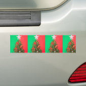 colorblock kerstboom bumpersticker (Op auto)