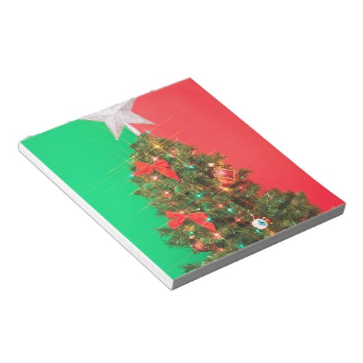 colorblock kerstboom notitieblok (Schuin)