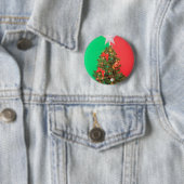 colorblock kerstboom ronde button 5,7 cm (In situ)