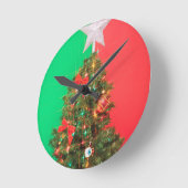 colorblock kerstboom ronde klok (Hoek)