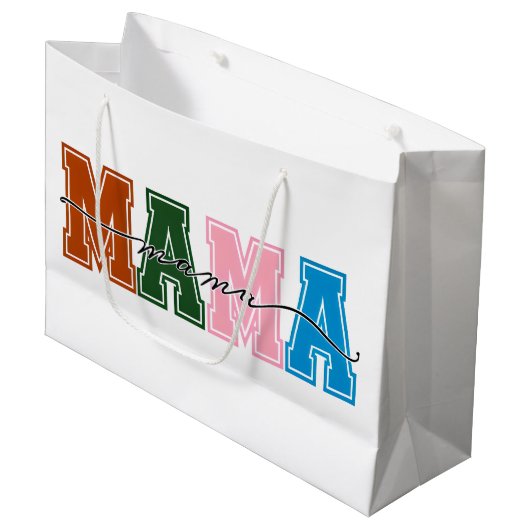 Colorblock MAMA Gift Bag – Dubbelzijdig & Fabulous Groot Cadeauzakje (Voorkant Gekanteld)