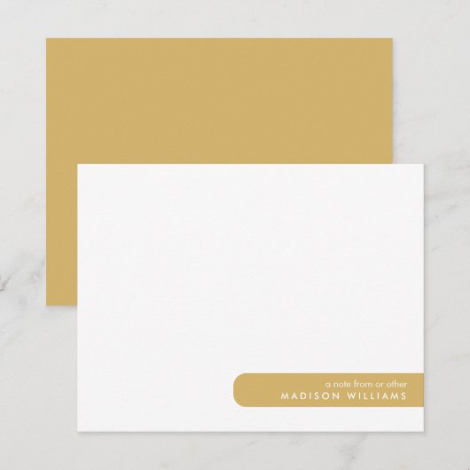 Colorblock Modern minimalistisch stijlvol Notitiekaartje (Voorkant / Achterkant)