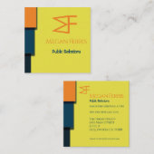 Colorblock Modern Vierkante Visitekaartje (Voorkant / Achterkant)