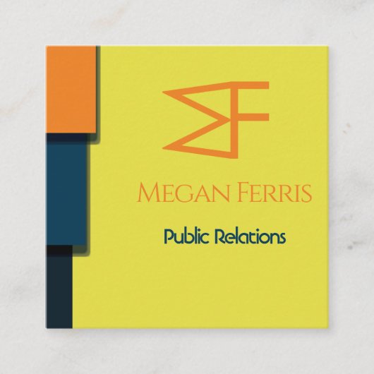 Colorblock Modern Vierkante Visitekaartje (Voorkant)