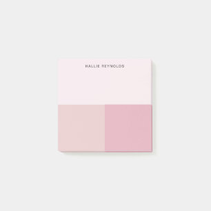 Colorblock Monogram Blush Pastel Bord Roze Post-it® Notes