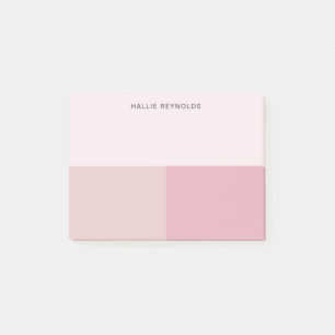 Colorblock Monogram Blush Pastel Bord Roze Post-it® Notes