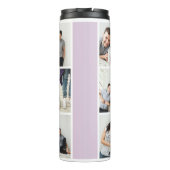Colorblock Monogram Familie Fotocollage | Lila Thermosbeker (Achterkant)