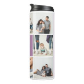 Colorblock Monogram Familie Fotocollage | Lila Thermosbeker (Geroteerd rechts)
