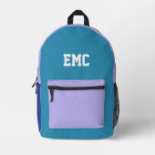 Colorblock monogram gepersonaliseerd bedrukte rugzak (Voorkant)