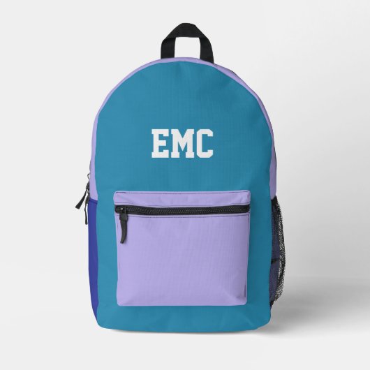 Colorblock monogram gepersonaliseerd bedrukte rugzak (Voorkant)
