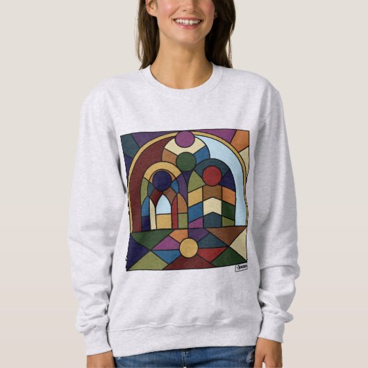 Colorblock Mural Crewneck Sweatshirt (Voorkant)