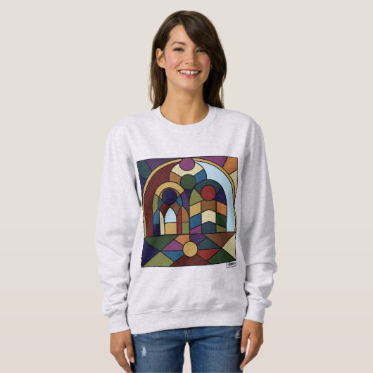 Colorblock Mural Crewneck Sweatshirt (Voorkant volledig)