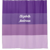 Colorblock Paarse horizontale streep Douchegordijn (Voorkant)