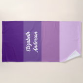 Colorblock Paarse horizontale streep Strandlaken (Voorkant)